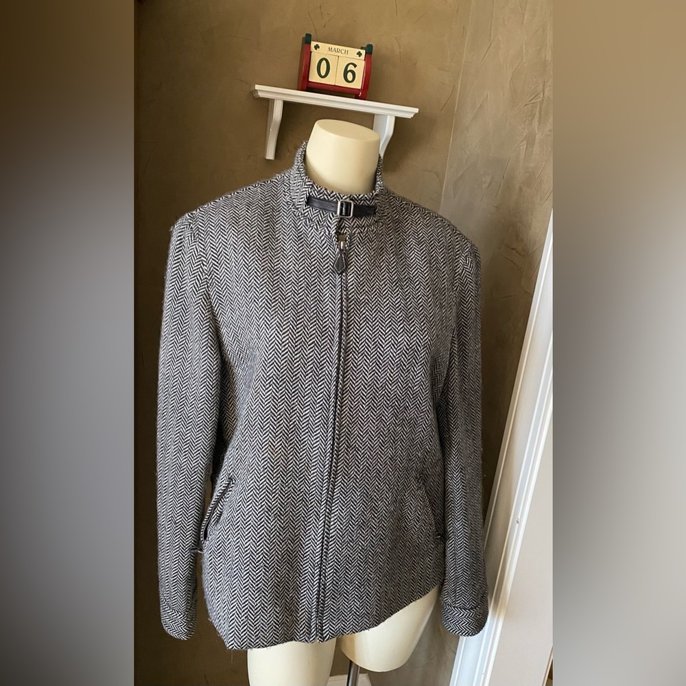 Lauren Ralph Lauren Wool Alpaca Spring casual Jacket size 12, herringbone  print